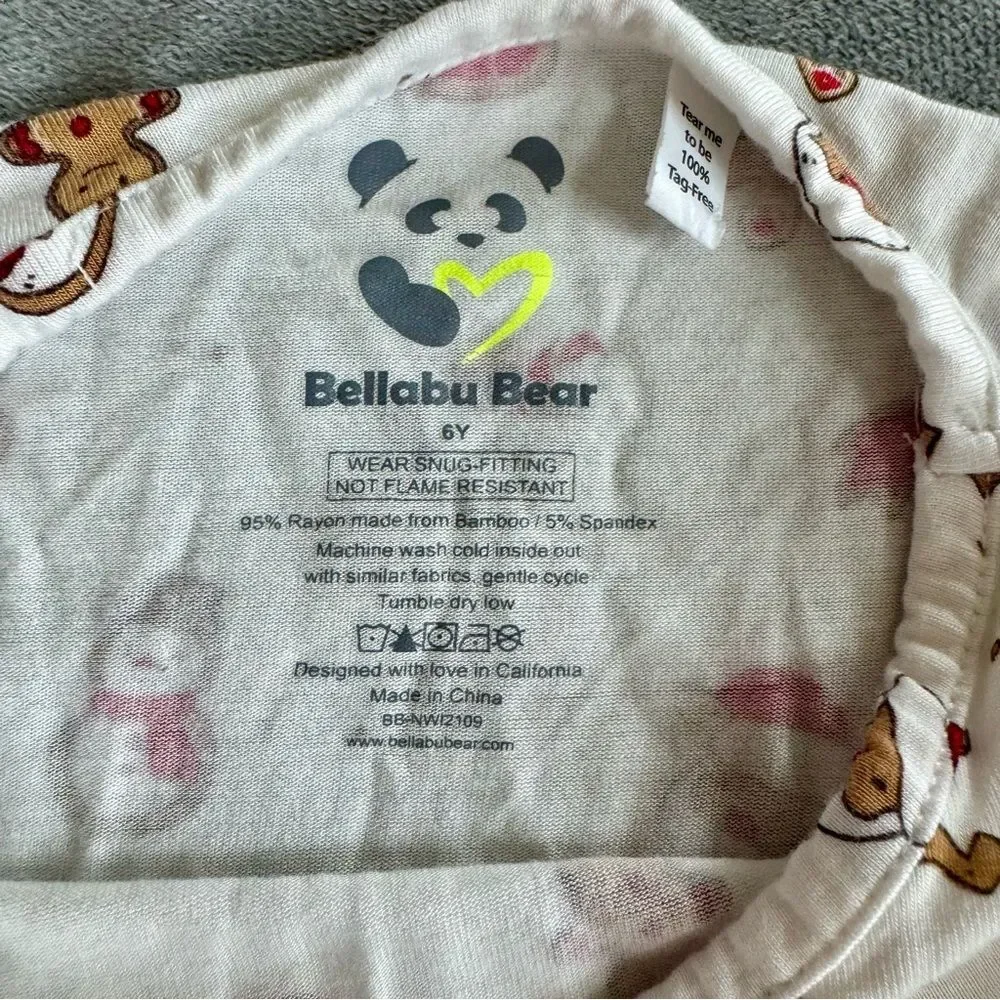 Bellabu Bear Christmas Holiday Bamboo Pajama Set | 6Y
